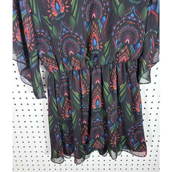 Alice + Olivia 'Lyla' Ombre Deco Print Chiffon Blouson Dress S - Picture 3 of 9